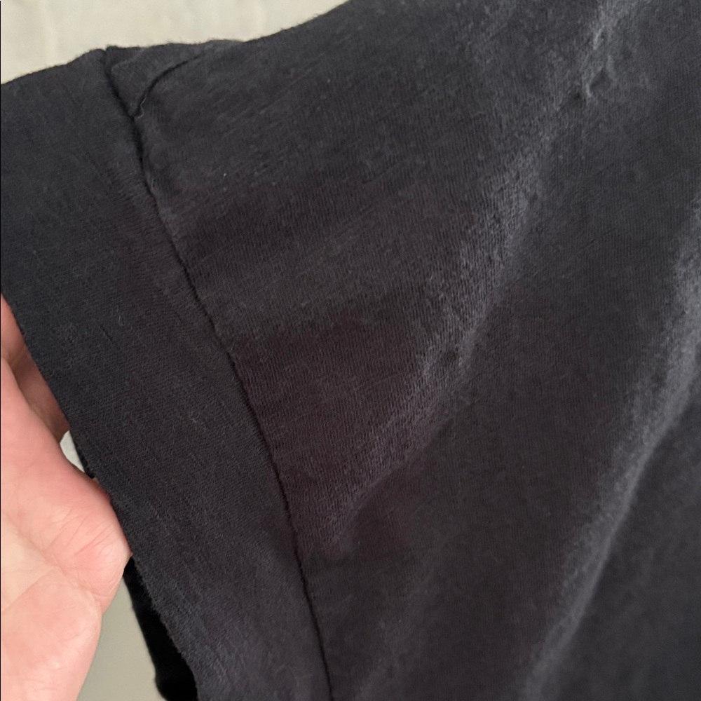 Lands' End Women's Size 14-16
Classic Black V-Neck Short Sleeve Cotton Tee - Picture 4 of 5